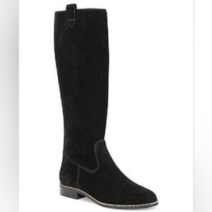 Michael Kors Black Suede Bayview Riding Boot Knee High Sz 7